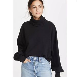 Agolde Balloon Sleeve Turtleneck Sweater Black Cozy